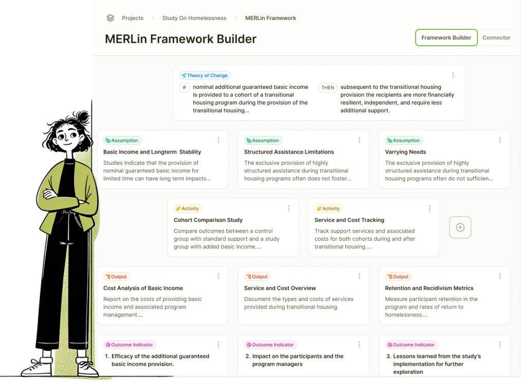 The EFL AI assistant helping a user build a measurement framework