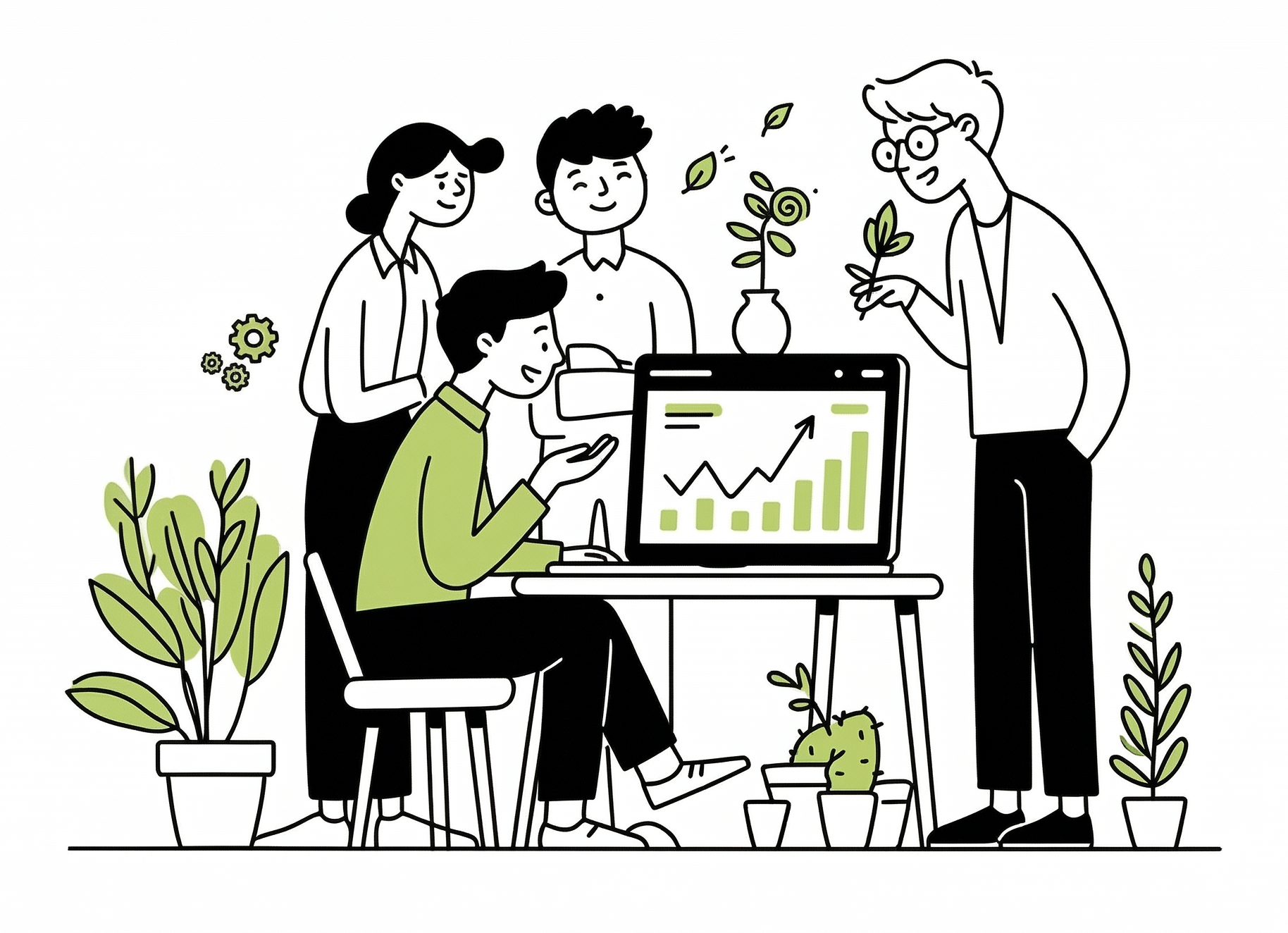 Team collaborating together, representing the global learning community